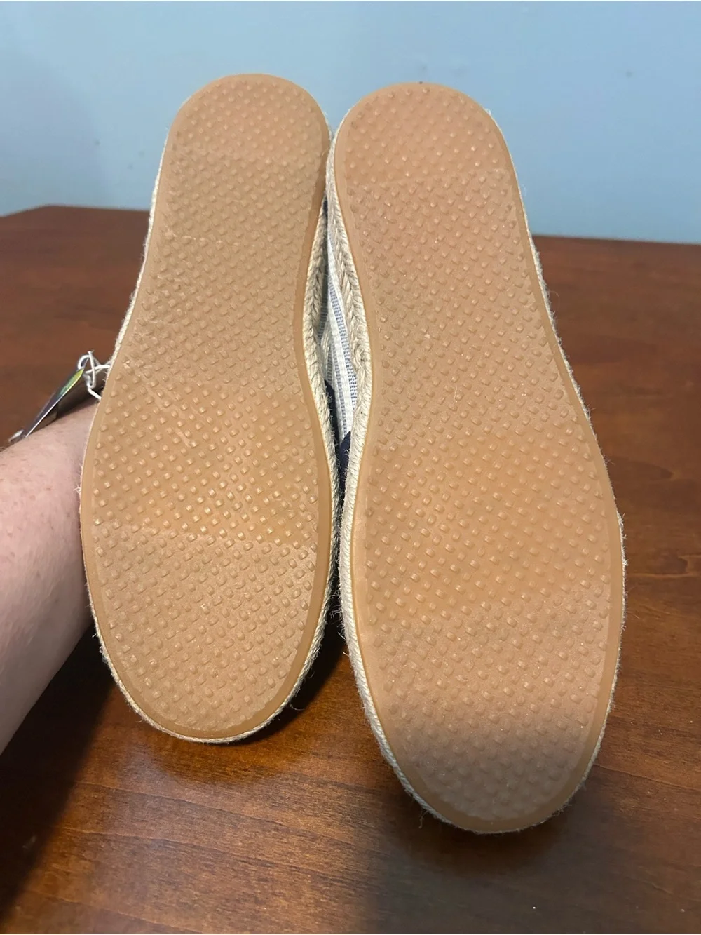 Toms Alpargata Rope Recycled Cotton University Navy stripe Slip-On Shoe6.5